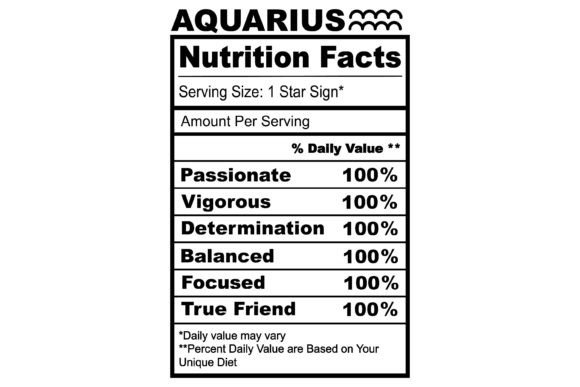 Download Aquarius Zodiac Nutrition Facts SVG - Nutrition Collection