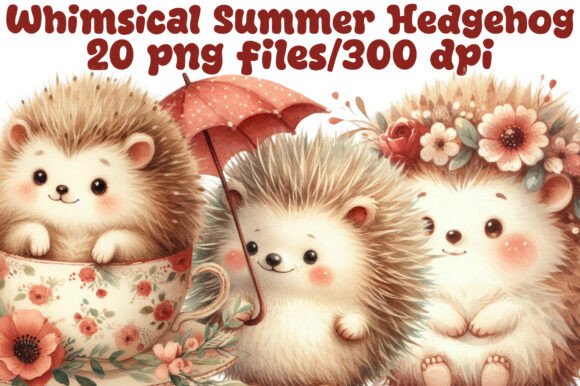 Download Whimsical Summer Hedgehog Clipart - Hedgehog clipart Collection
