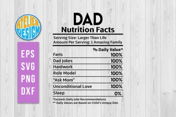 Download Dad Nutrition Facts Svg - Nutrition Collection