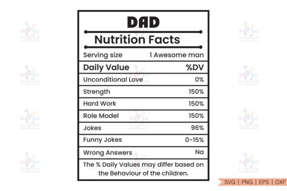 Download Dad Nutrition Facts SVG - Nutrition Collection